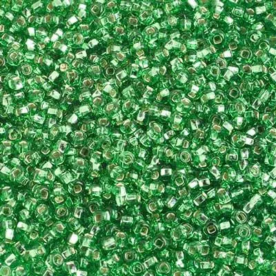 10-01300, Czech 22g Silver Lined Lime Green