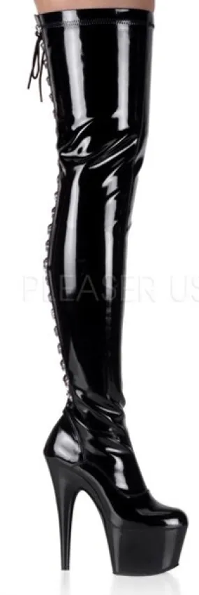 7" Lace-Up Platform Thigh Boot (ADORE-3063)