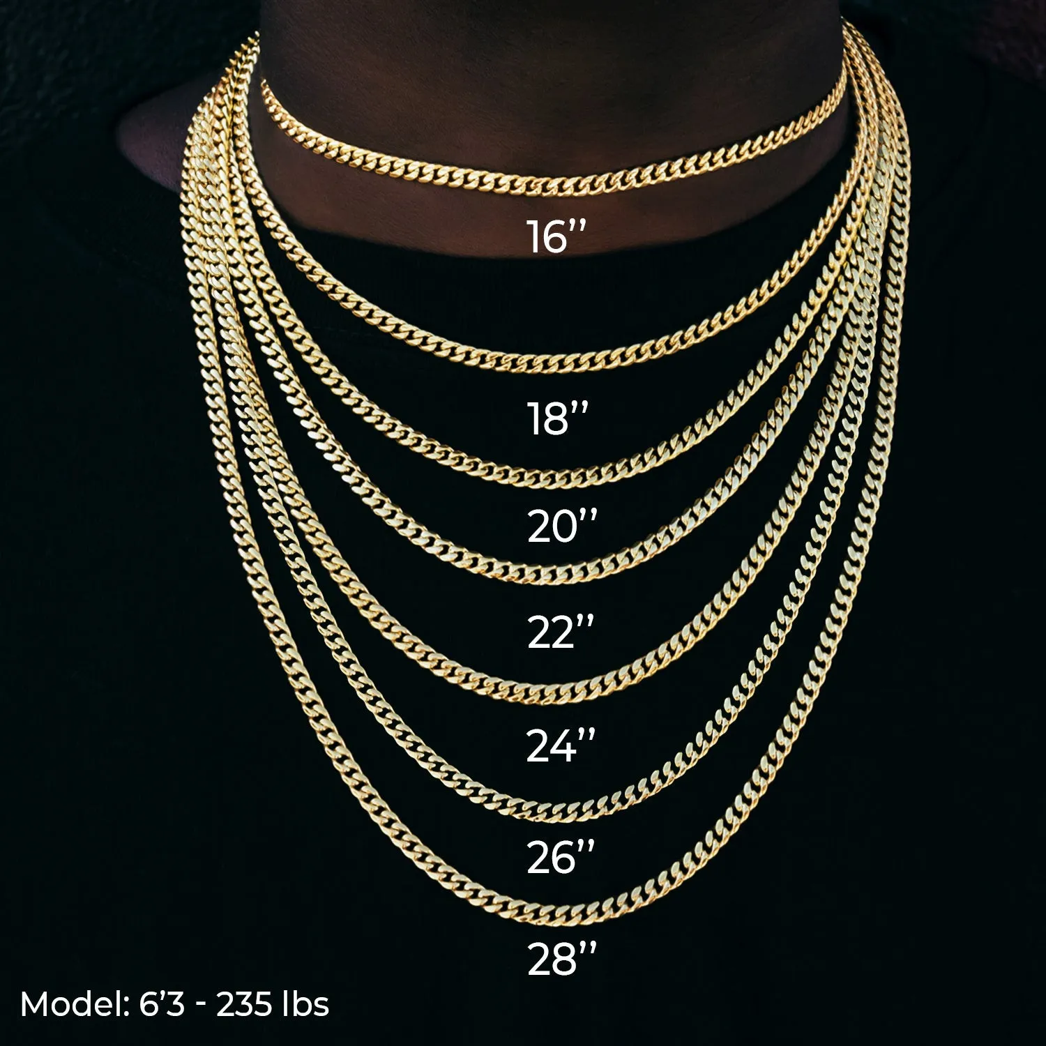 8.5MM Diamond Prong Cuban Necklace - Yellow Gold