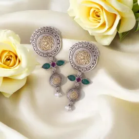 Antique Aveeni Oxidised Danglers