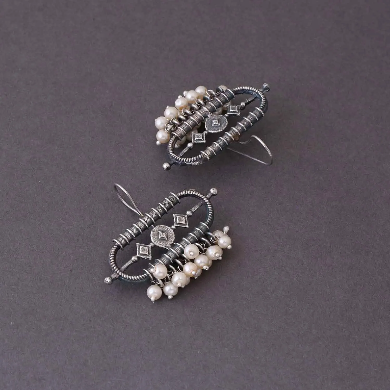 Antique Panchali Oxidised Danglers