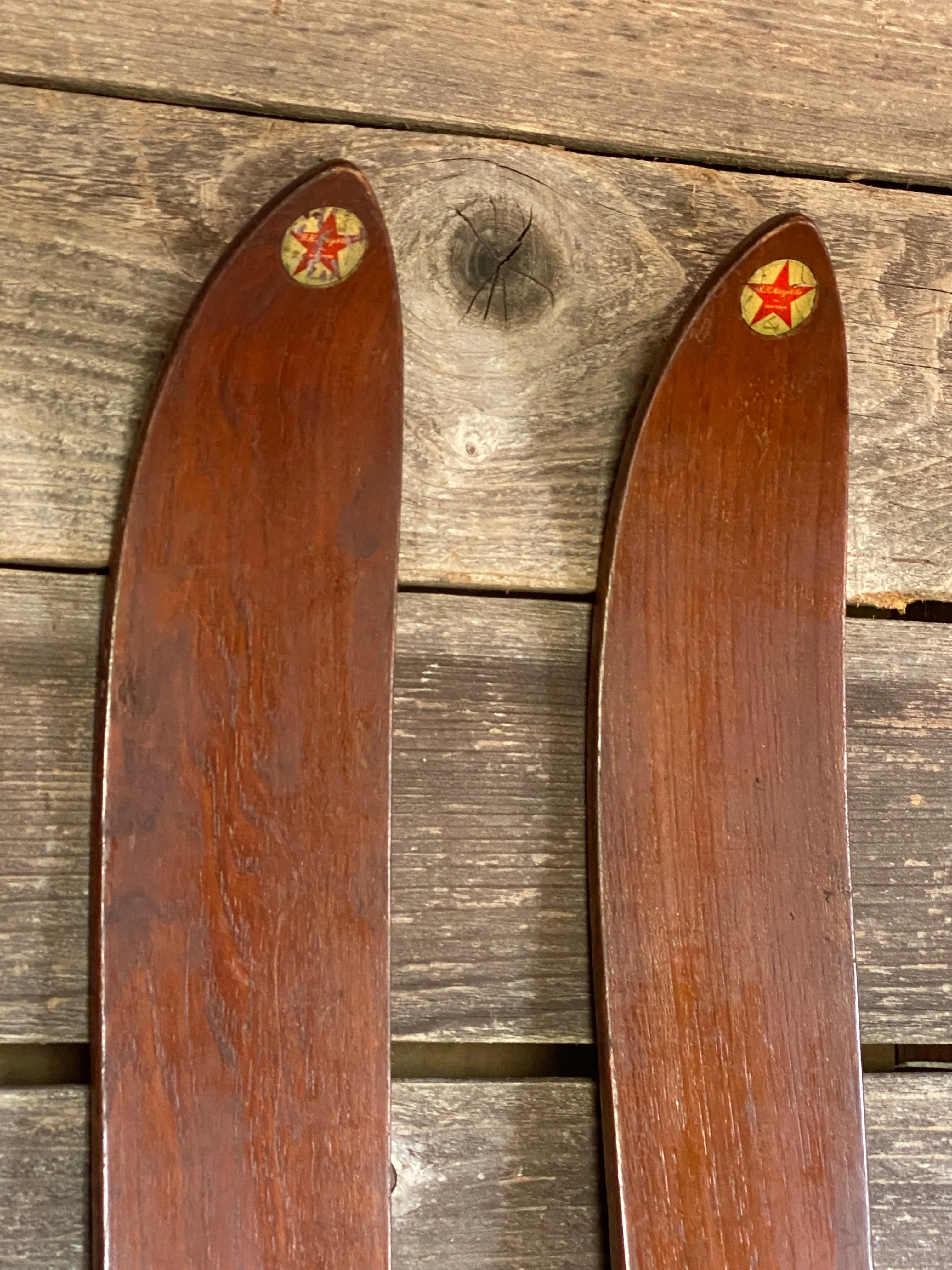 Antique R.H. Macy's Co. Wooden Skis