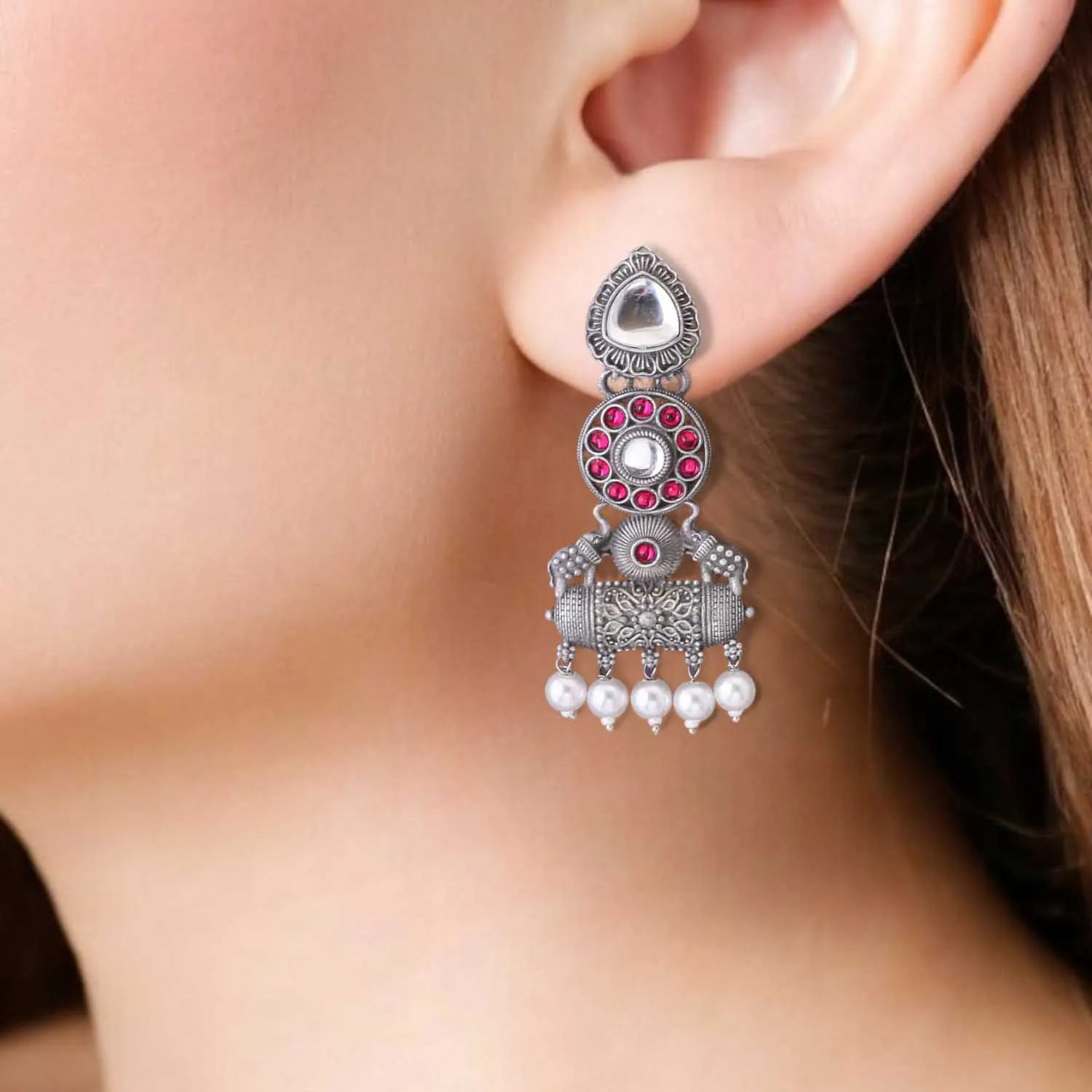 Antique Shivangi Oxidised Danglers