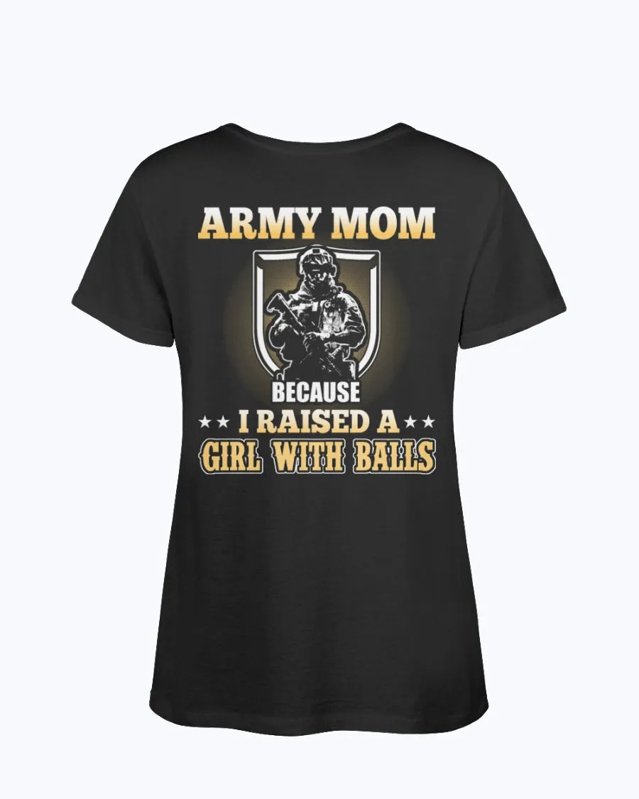 Army Mom Girl With Balls T-shirts