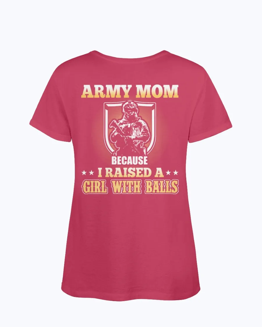 Army Mom Girl With Balls T-shirts