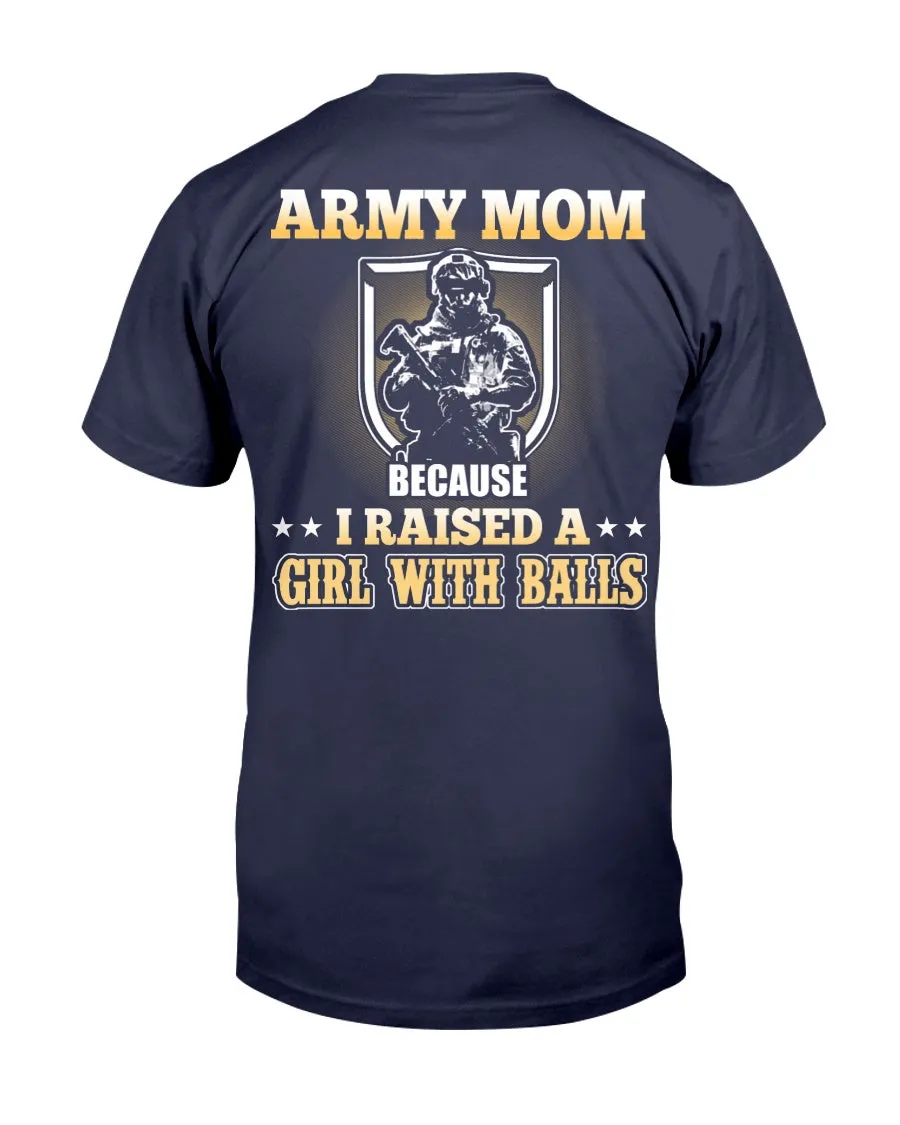Army Mom Girl With Balls T-shirts