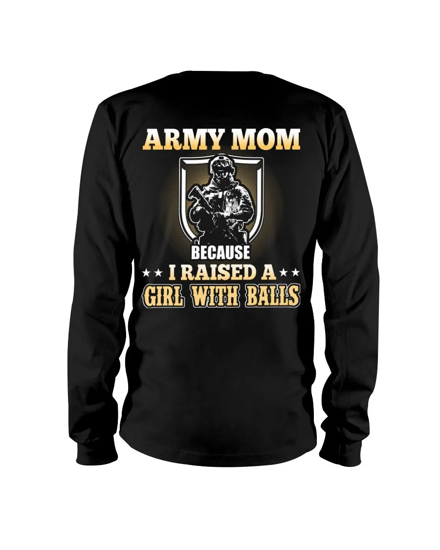 Army Mom Girl With Balls T-shirts