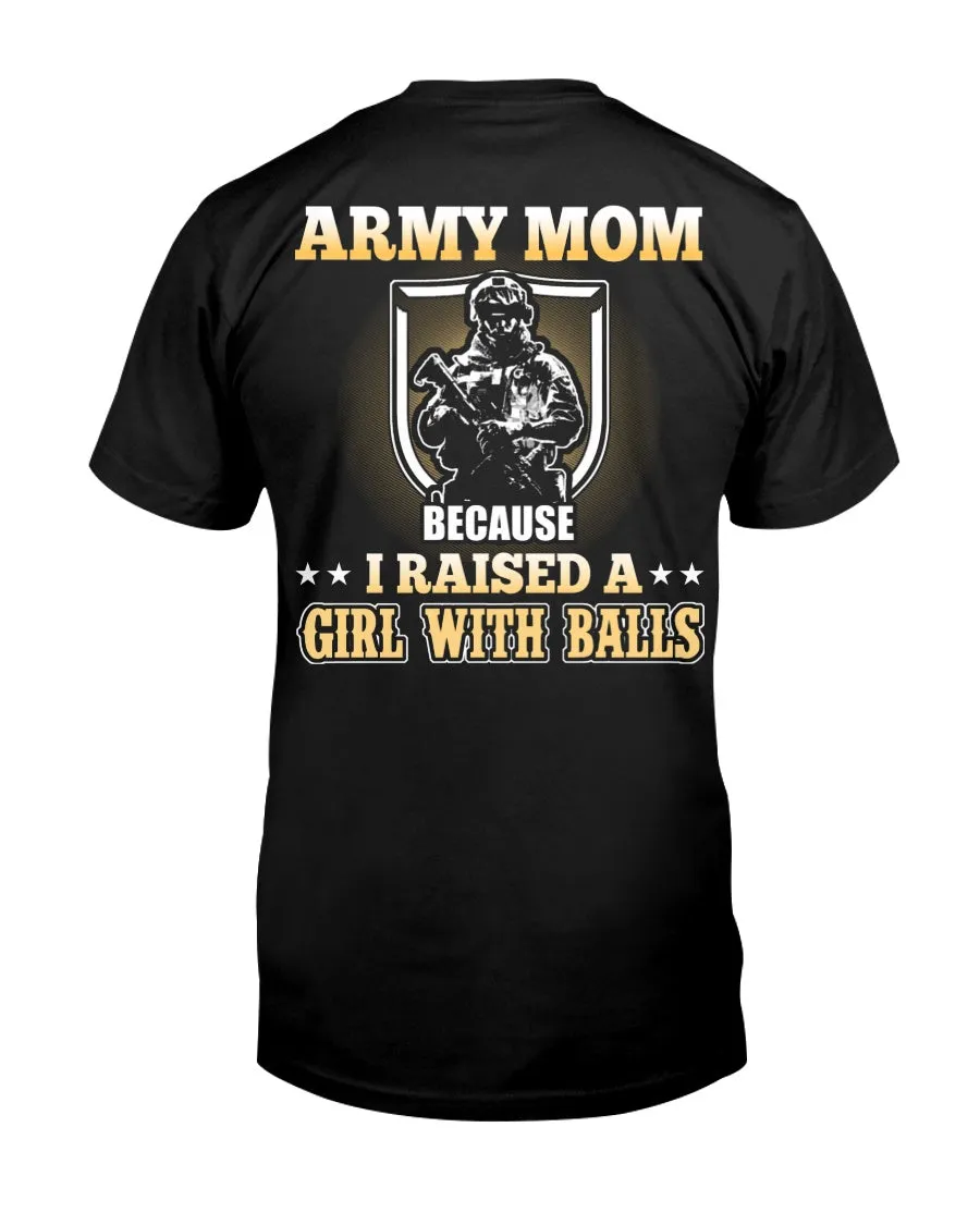Army Mom Girl With Balls T-shirts