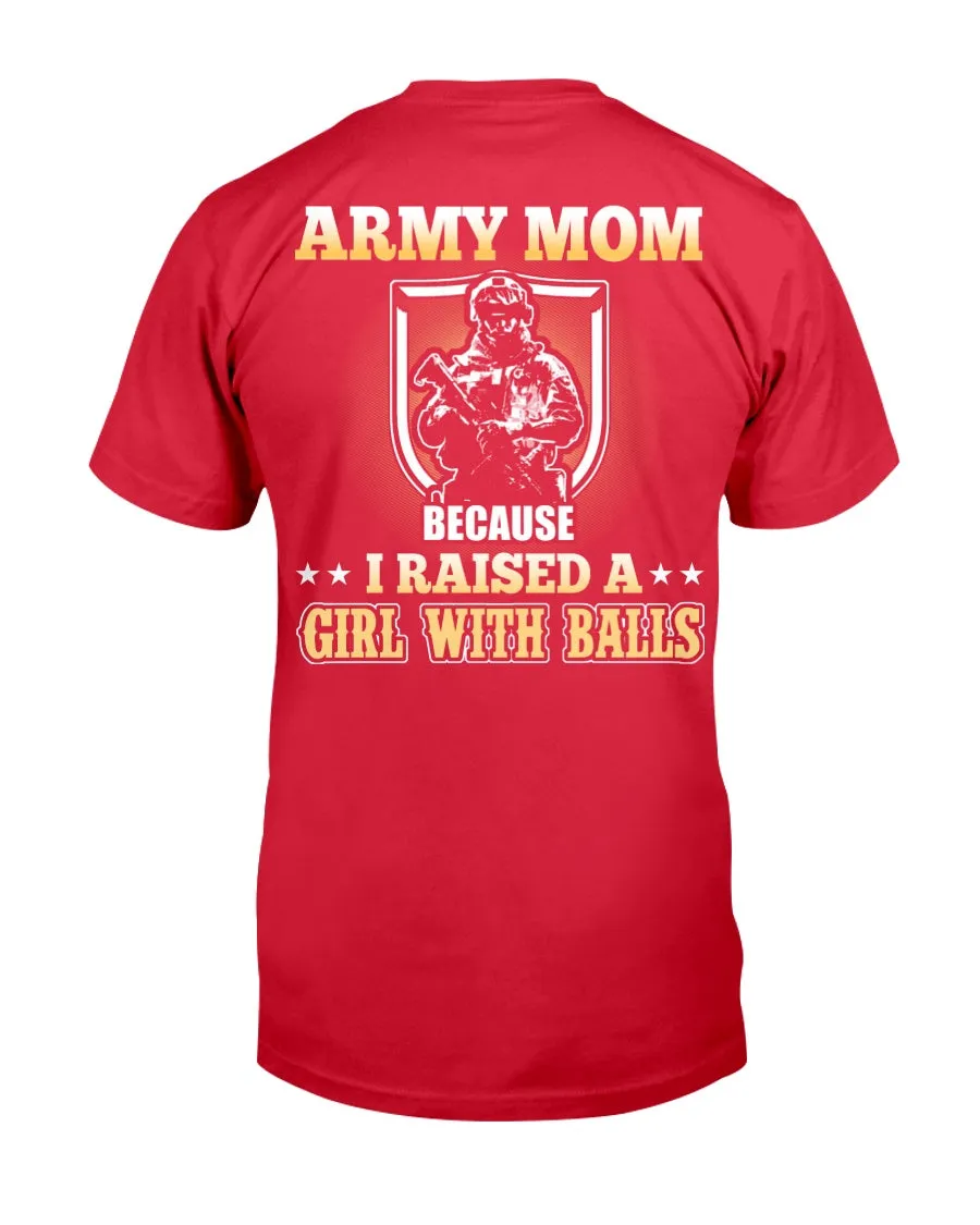 Army Mom Girl With Balls T-shirts