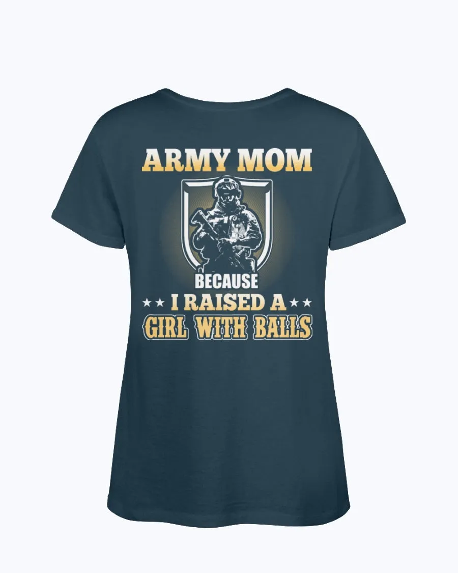 Army Mom Girl With Balls T-shirts
