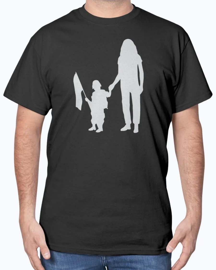 Army Mom Kid with Flag T-shirts