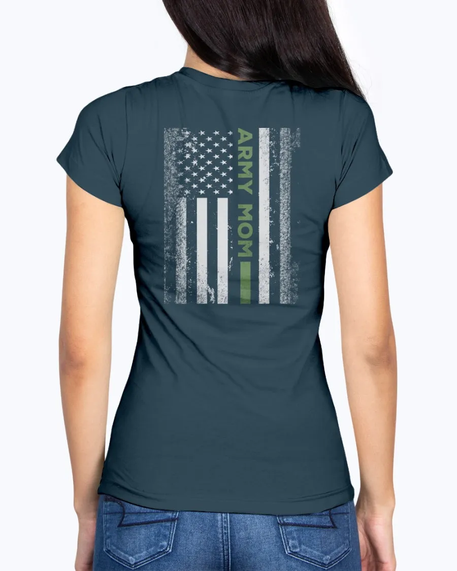 Army Mom Kid with Flag T-shirts