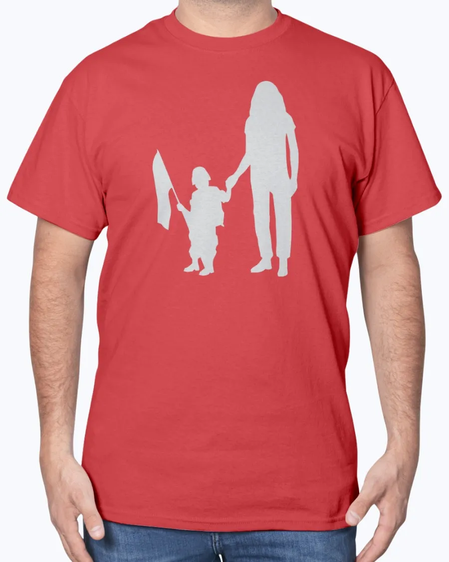 Army Mom Kid with Flag T-shirts
