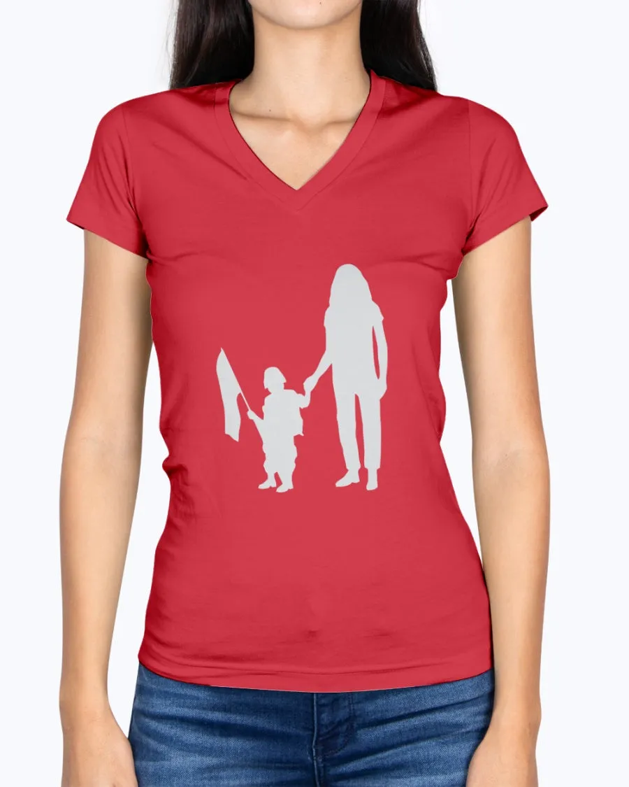 Army Mom Kid with Flag T-shirts