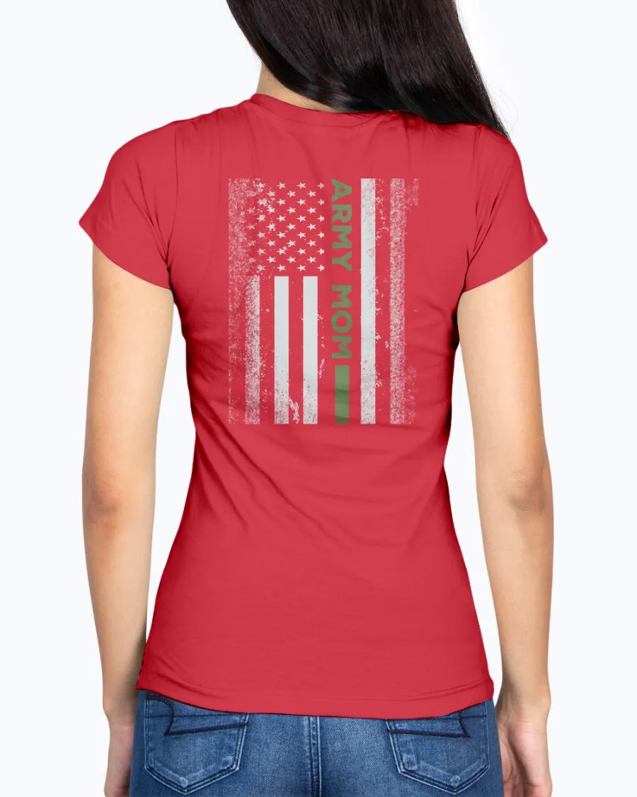 Army Mom Kid with Flag T-shirts