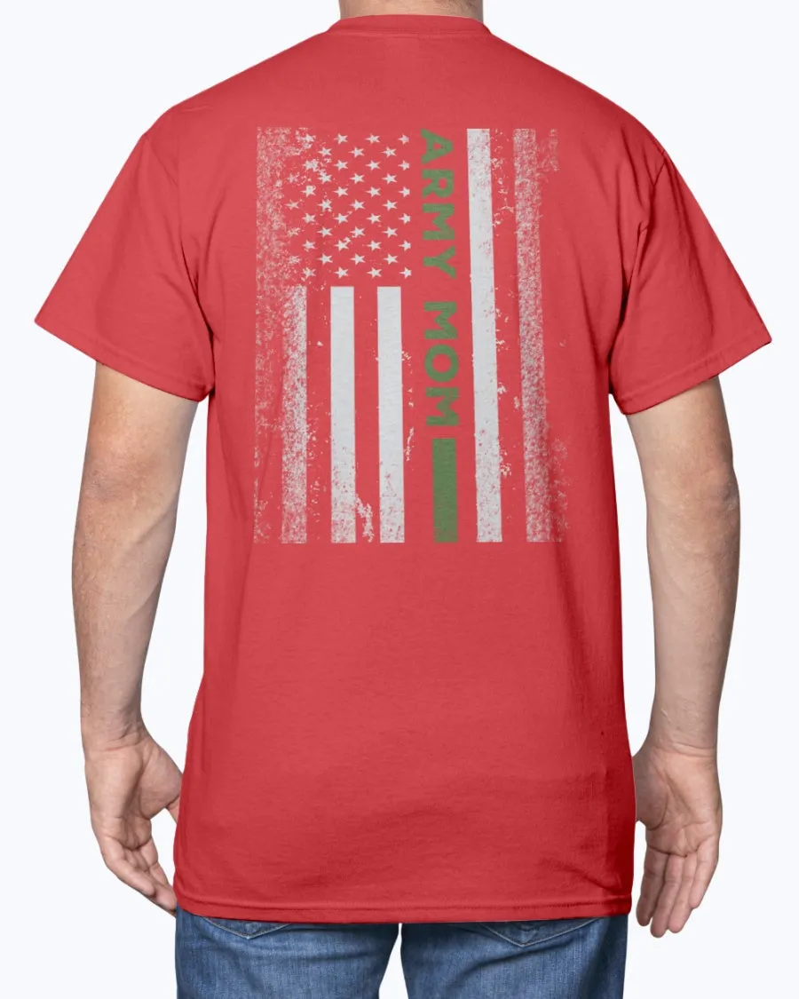 Army Mom Kid with Flag T-shirts