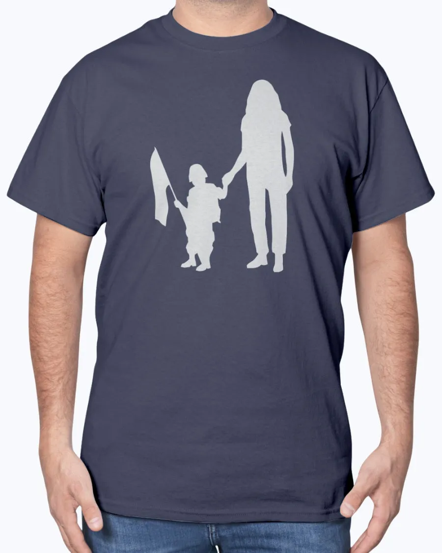 Army Mom Kid with Flag T-shirts