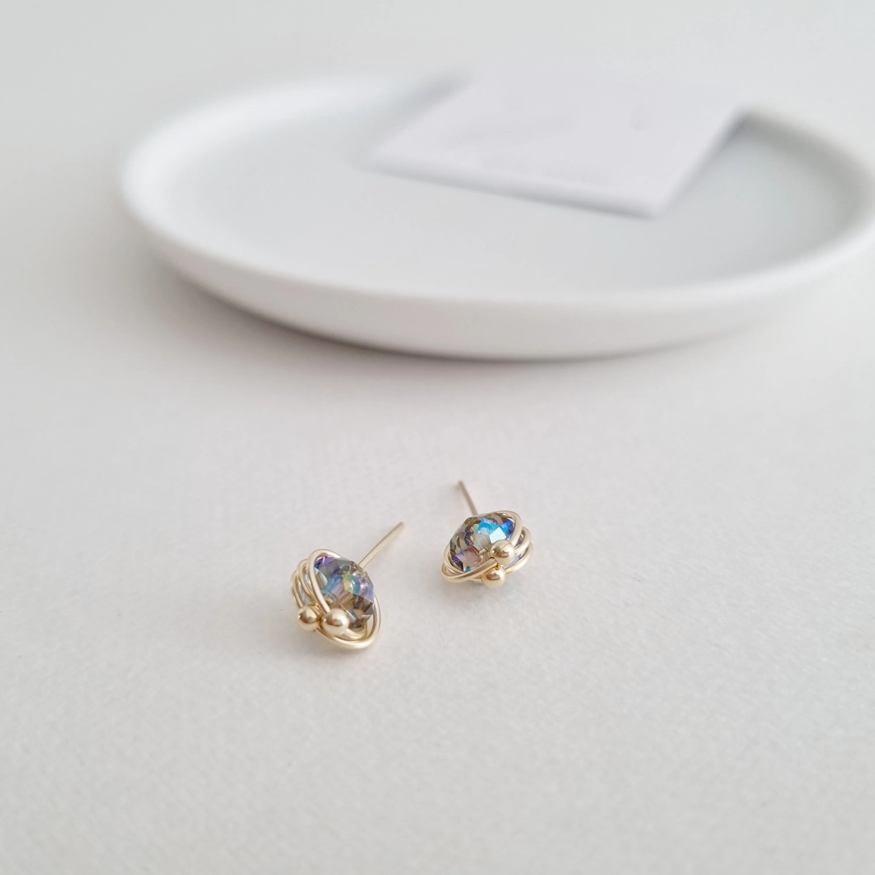 Atom Earstuds / Austrian Crystal | Mystic Black Diamond