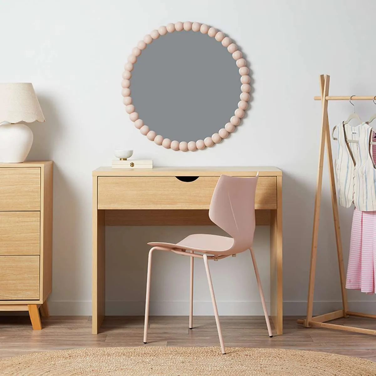 Bobbin Mirror - Round - Pink