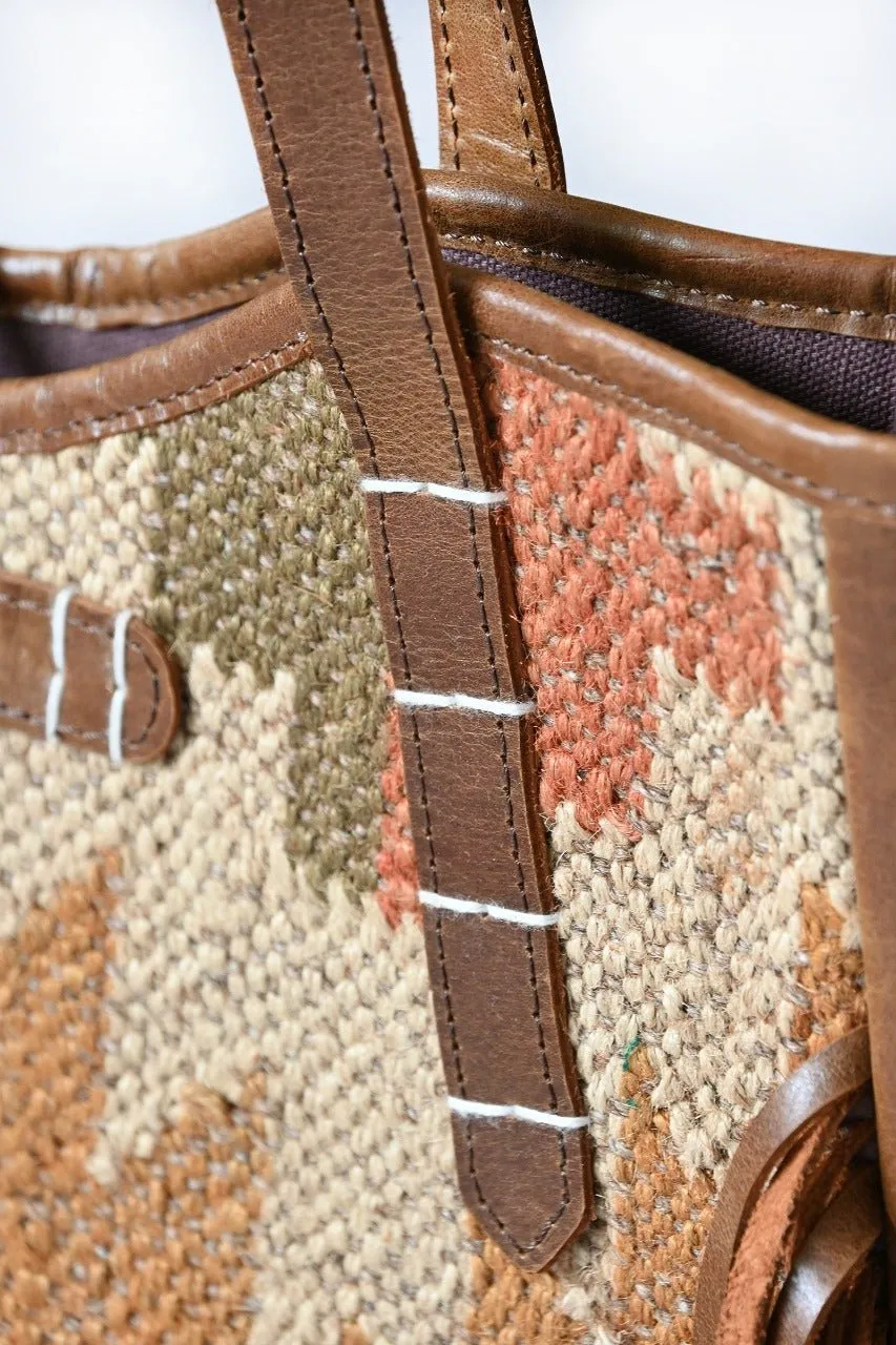 BOHEMIAN - KILIM and LEATHER  BAG
