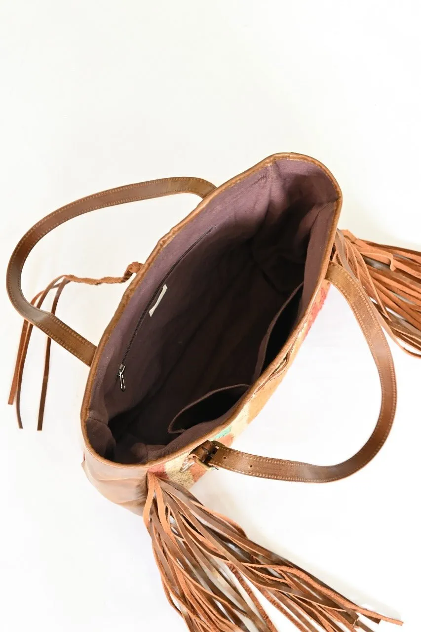 BOHEMIAN - KILIM and LEATHER  BAG