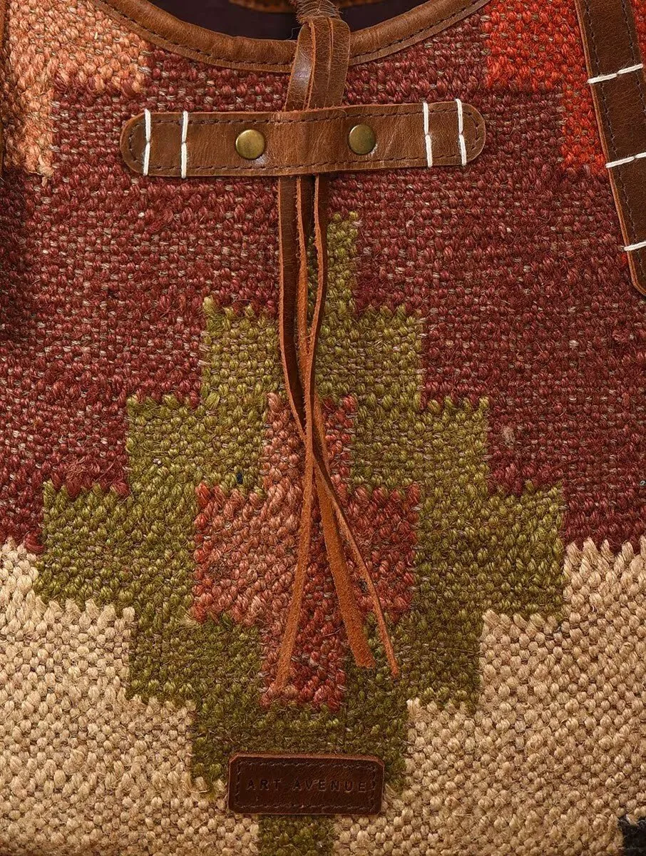 BOHEMIAN - KILIM and LEATHER  BAG