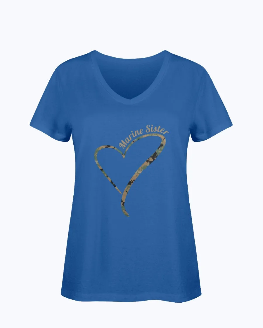 Camo Heart Marine Sister T-shirts