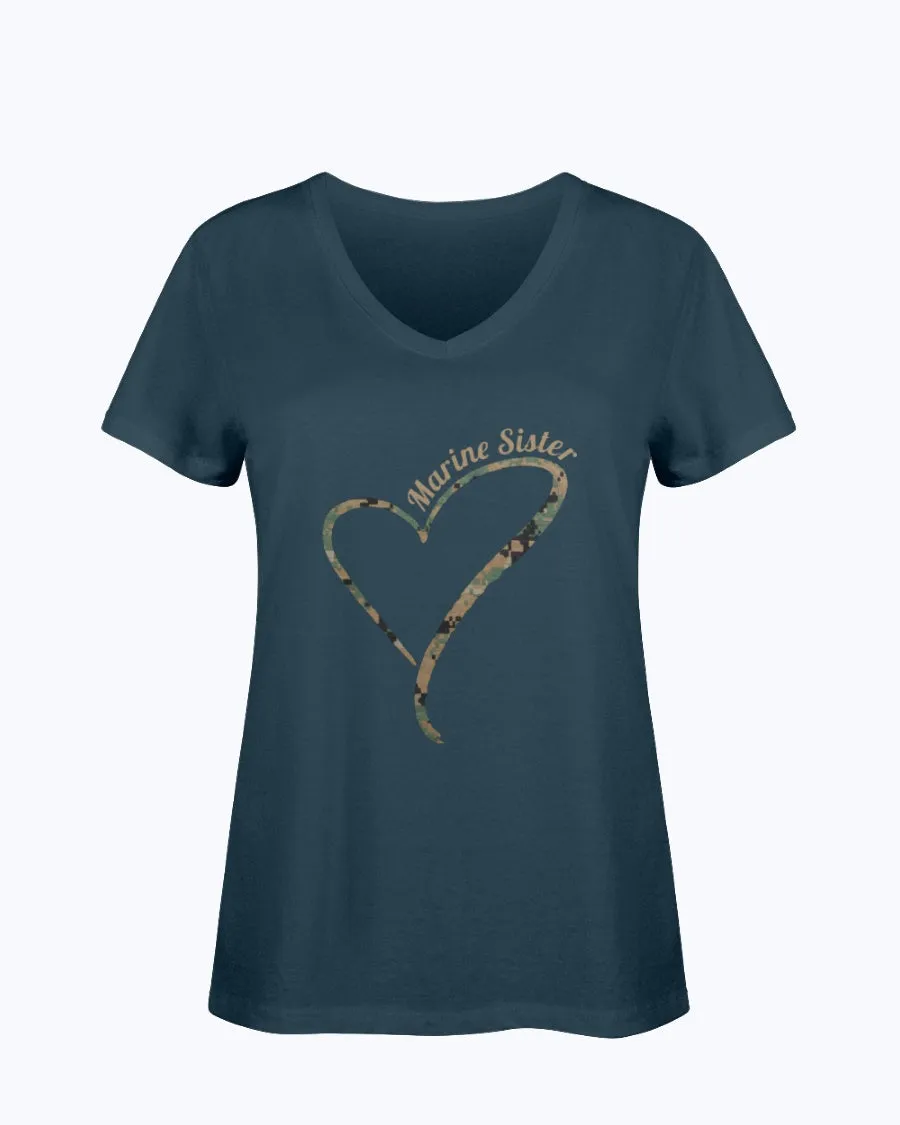 Camo Heart Marine Sister T-shirts