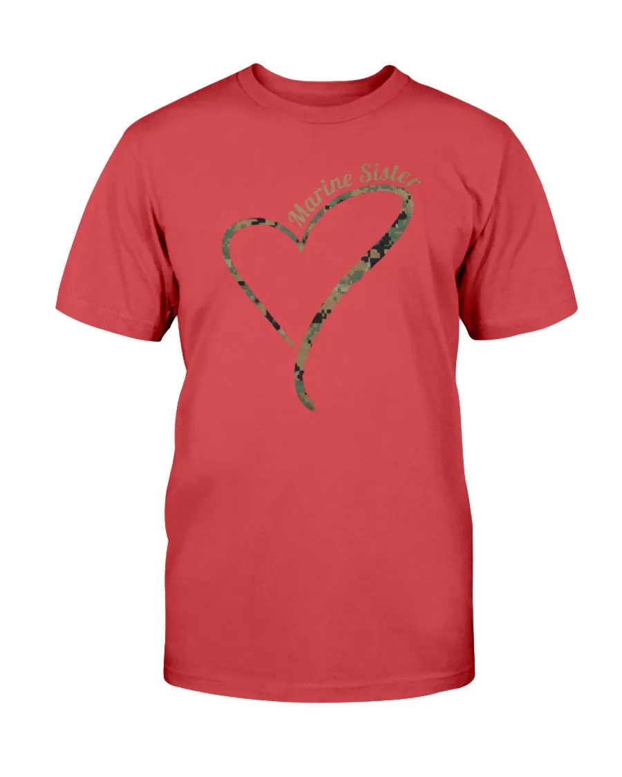 Camo Heart Marine Sister T-shirts