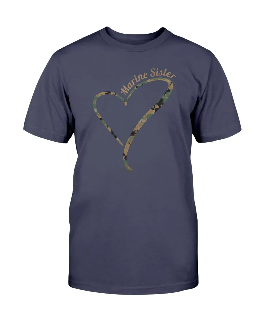 Camo Heart Marine Sister T-shirts