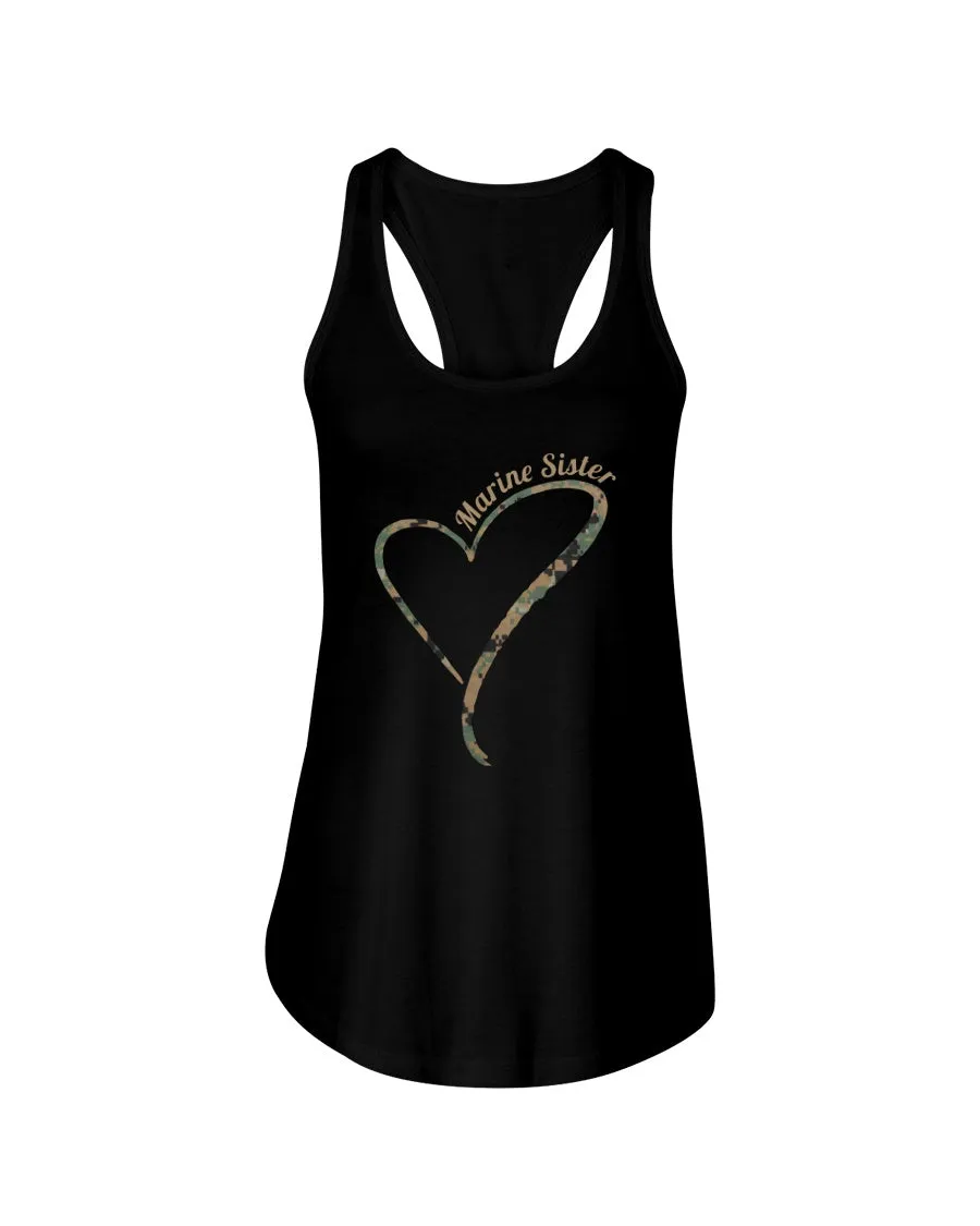 Camo Heart Marine Sister T-shirts