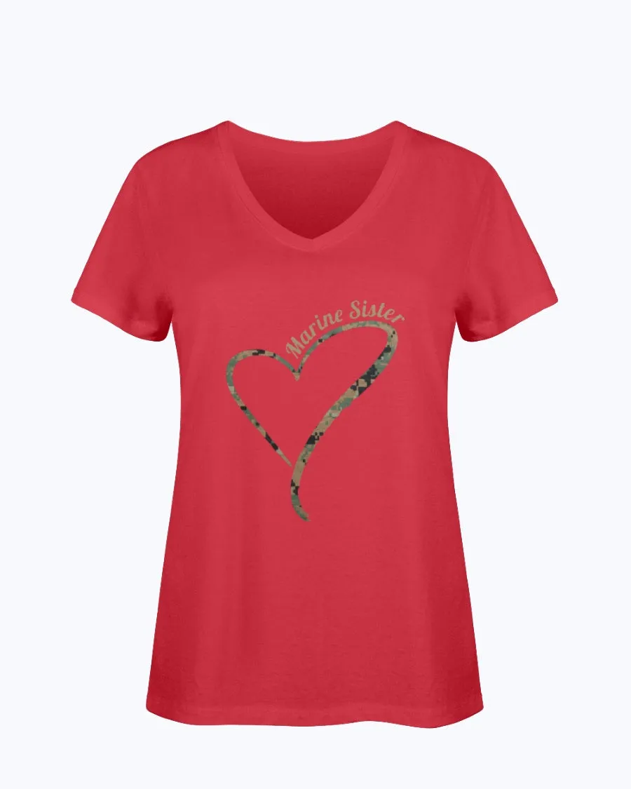 Camo Heart Marine Sister T-shirts
