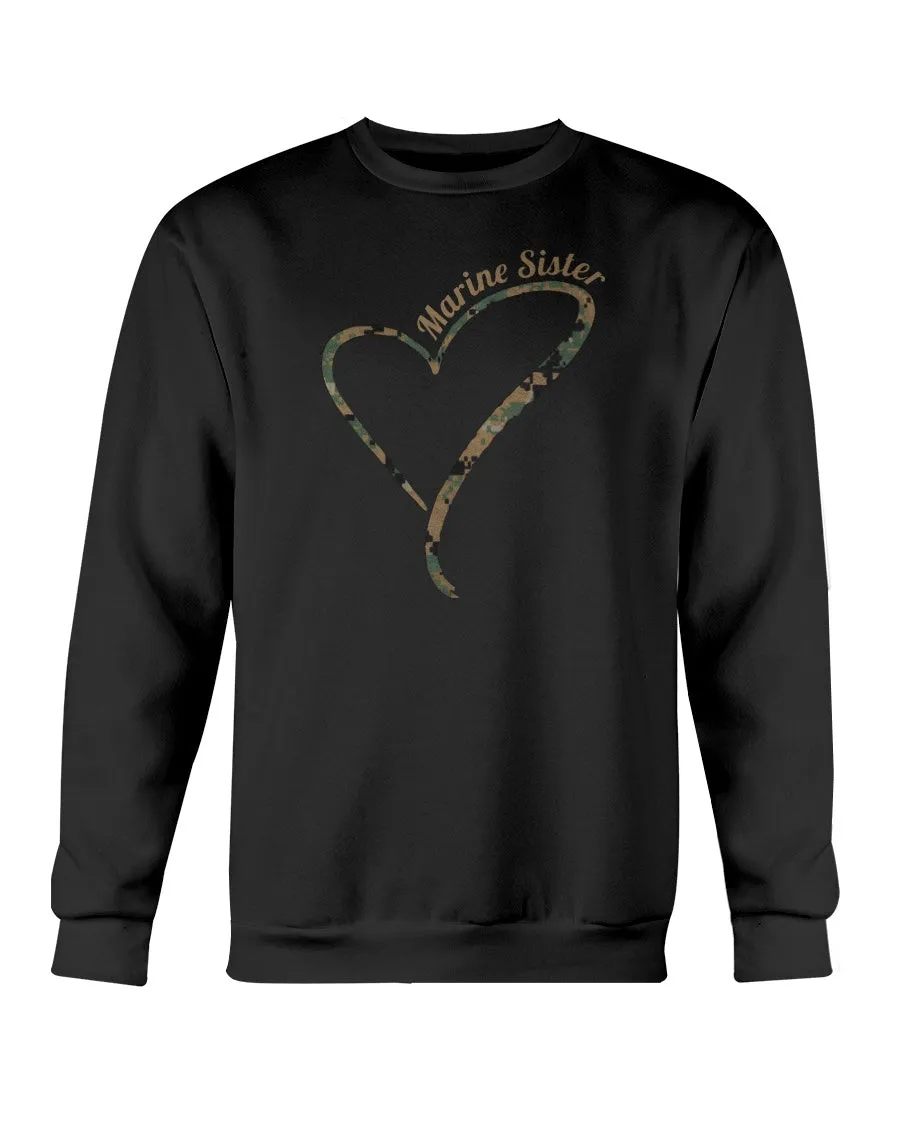 Camo Heart Marine Sister T-shirts