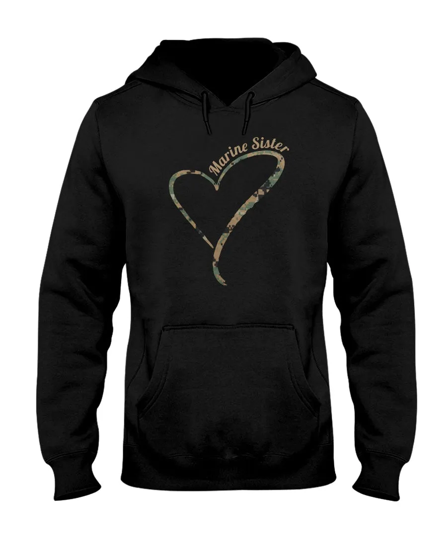 Camo Heart Marine Sister T-shirts