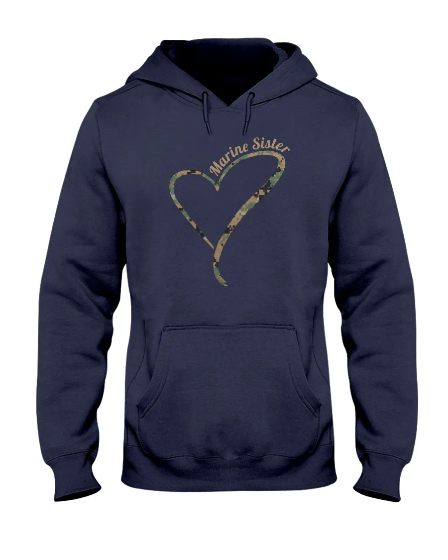 Camo Heart Marine Sister T-shirts