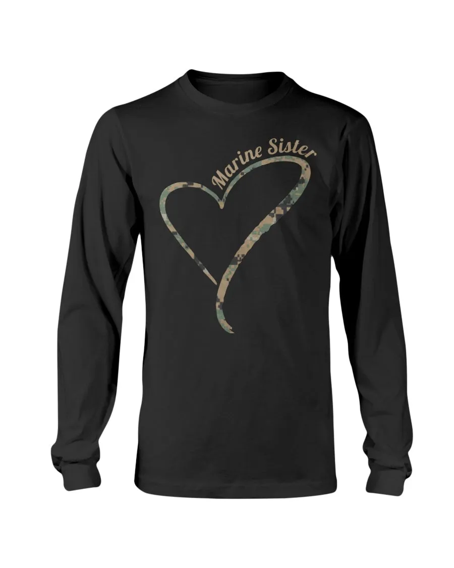 Camo Heart Marine Sister T-shirts