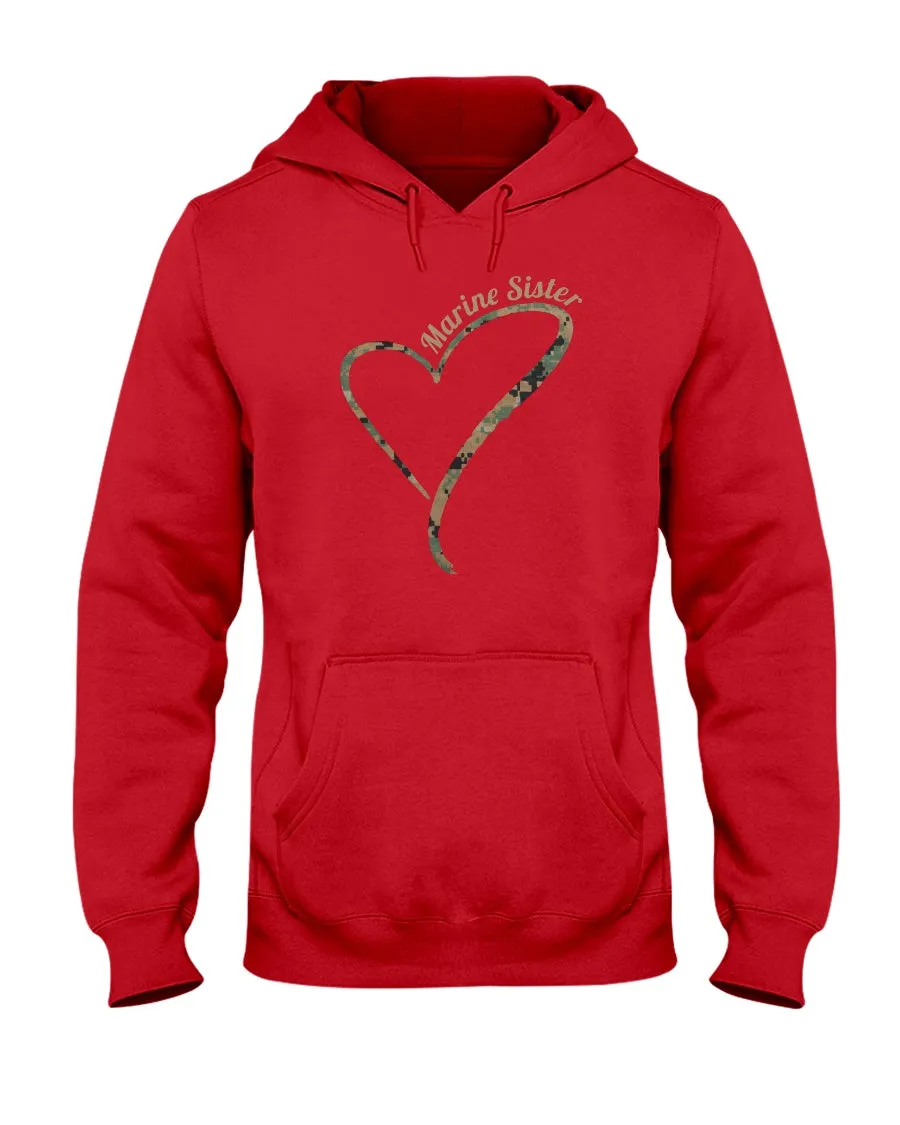 Camo Heart Marine Sister T-shirts