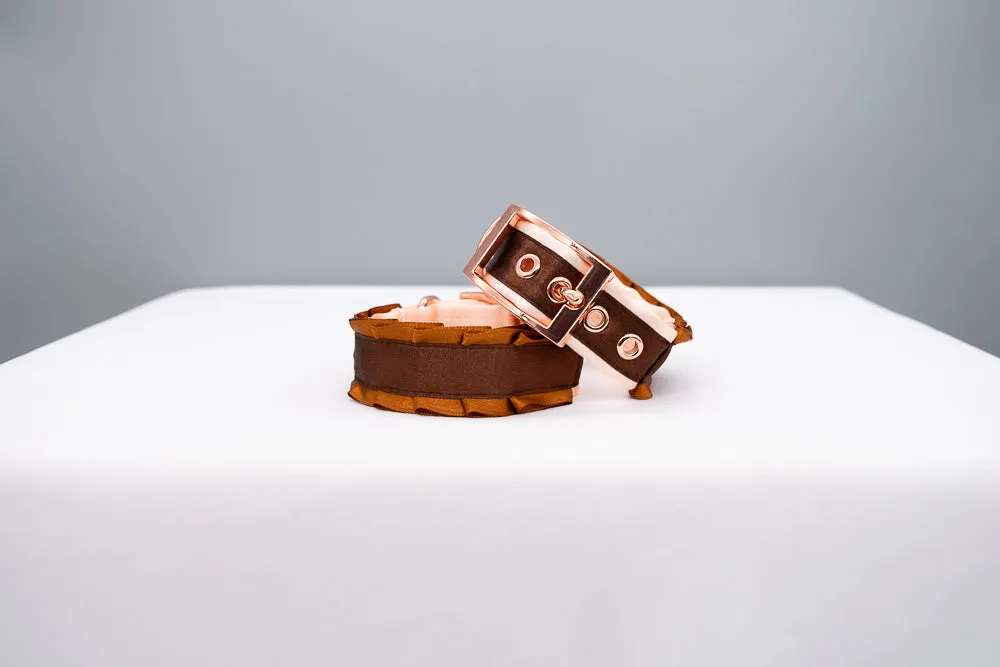 Caramel and Chocolate Brown Rose Gold Cuffs