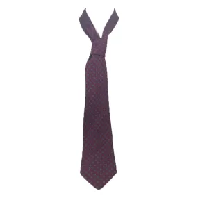 CHANEL Navy and Maroon Striped Neck Tie with Gold Chain Chanel