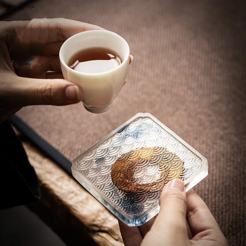 Creative pine resin tea mat set