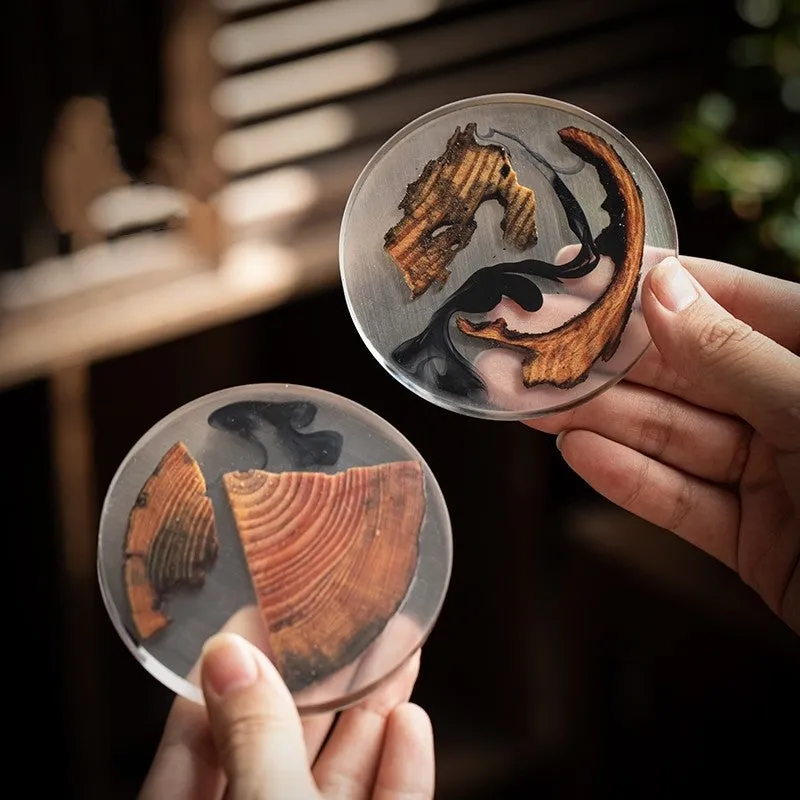 Creative pine resin tea mat set