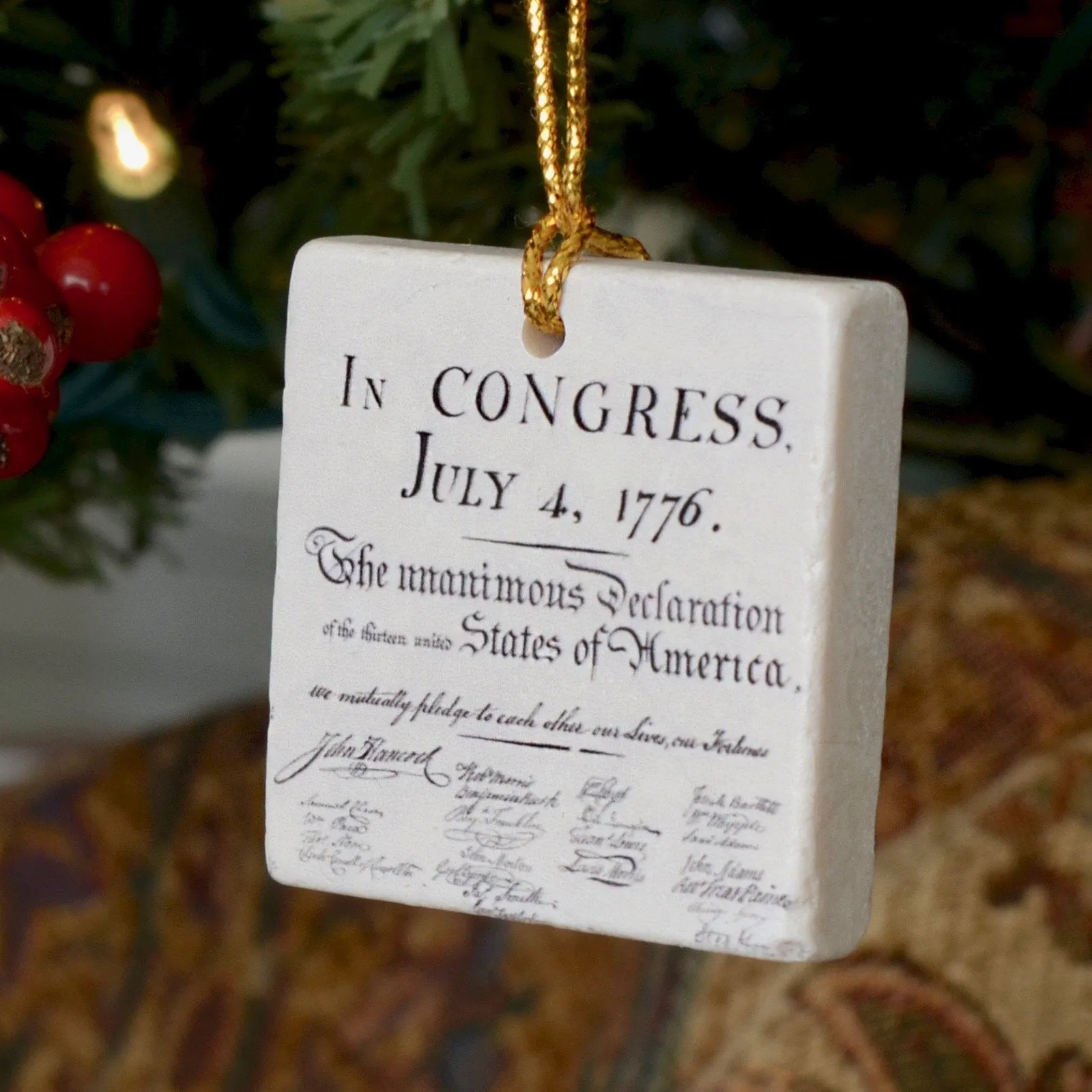 Declaration of Independence Tile Ornament
