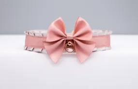 Dusty Lilac and Mauve Rose Gold Collar with Bow