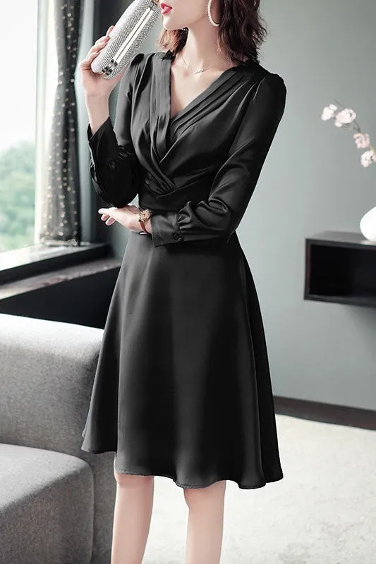 Faux Satin Dress