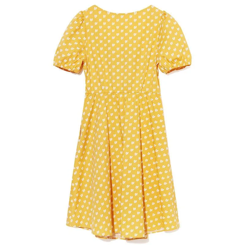 Floral Print Square Neck Dress