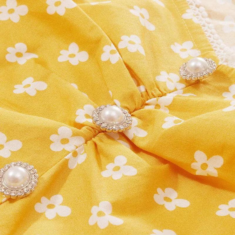 Floral Print Square Neck Dress