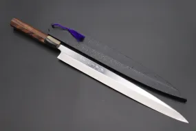Fu-Rin-Ka-Zan Limited, Hon Kasumi HAP-40 Yanagiba (300mm or 330mm, 2 Sizes, Perfectly Mirror Polished Blade, Octagonal Bocote Wood Handle, 11.8 Inch)