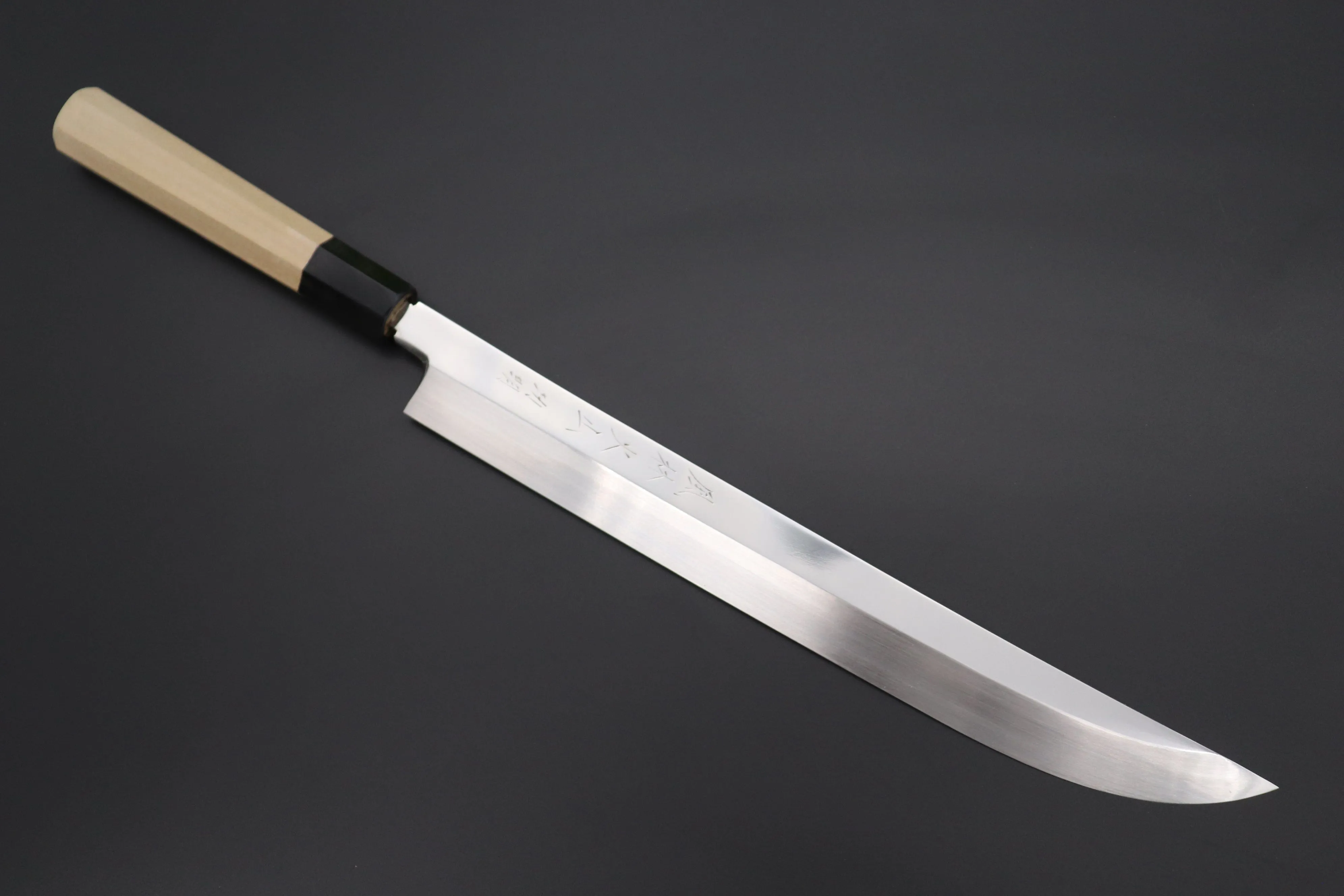 Fu-Rin-Ka-Zan Limited, Solid VG-10 Special Order Made FSO-78L "SABER" Yanagiba 300mm (Perfectly Mirror Polished, Octagon Shaped Magnolia Wood Handle)