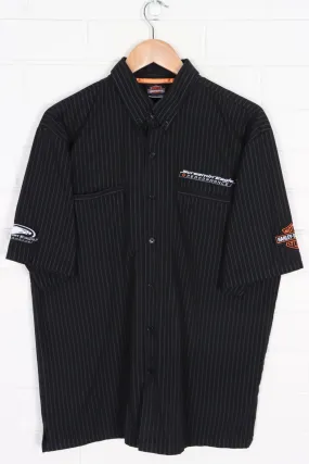 HARLEY DAVIDSON "Screamin Eagle" Pin Stripe Short Sleeve Shirt (L)