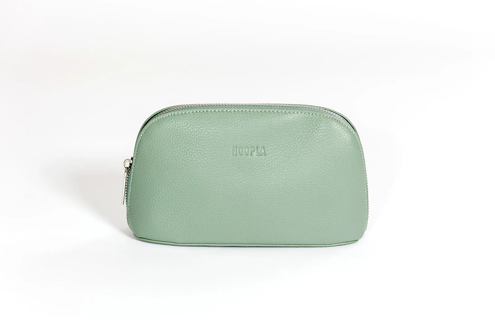 HOOPLA LEATHER MAKE-UP BAG SAGE GREEN